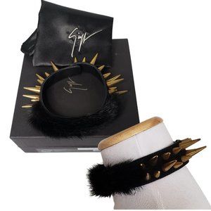 Authentic Giuseppe Zanotti Spike & Mink Fur Choker